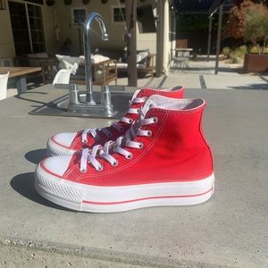 [CUSTOM] RED HIGH TOP PLATFORM CONVERSE